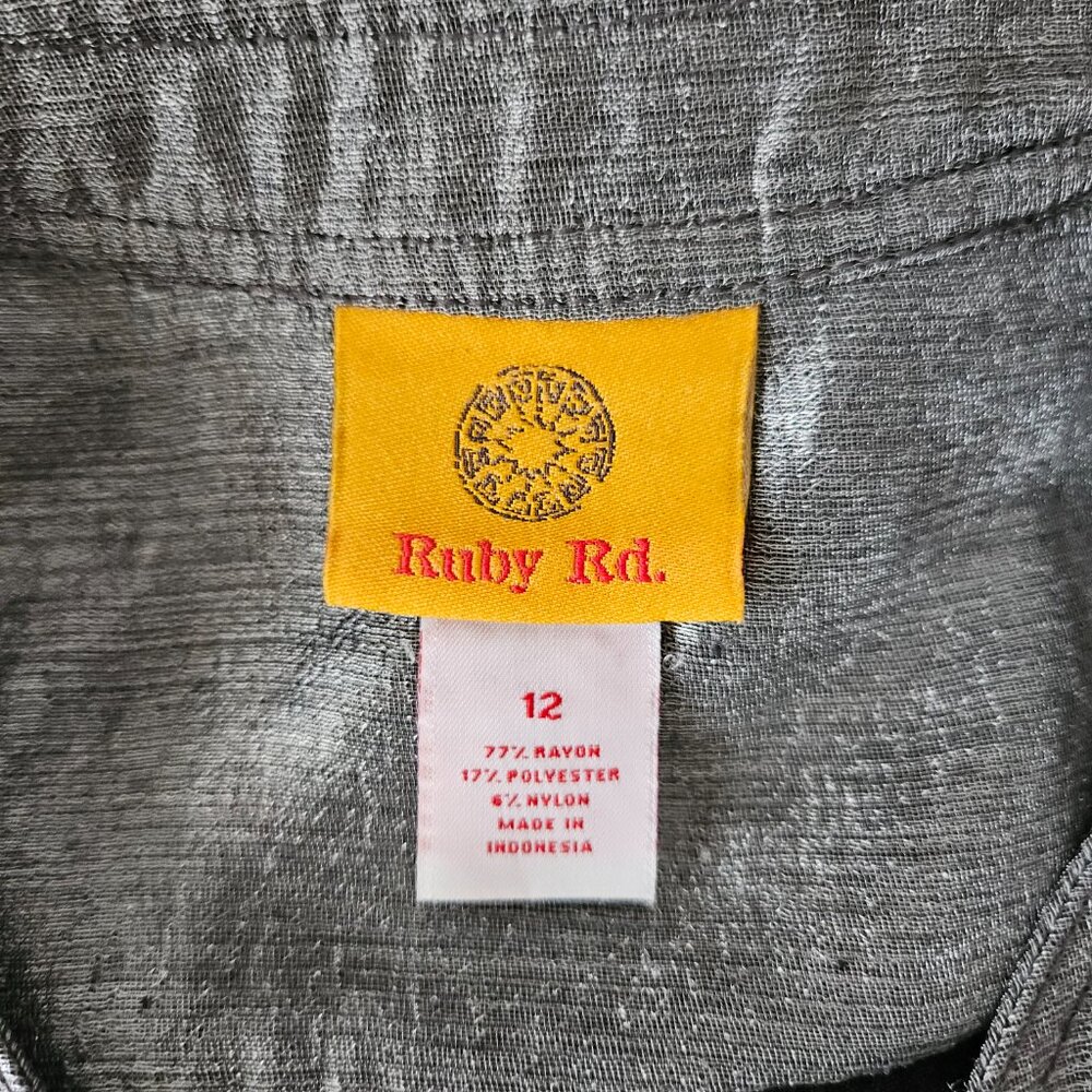 Ruby Rd. Metallic Silver Textured Button-Front Ja… - image 4